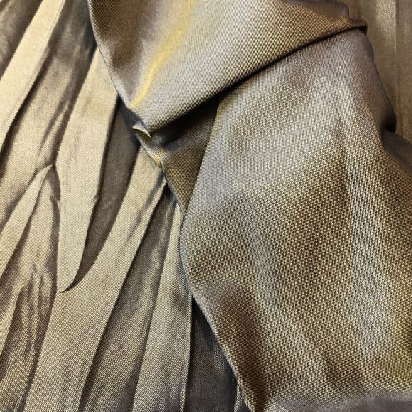 Sunny Leigh Blouse Women 4 Bronze Accordion Ruffle Wrap Flare Cuffs Formal Top - Picture 8 of 12